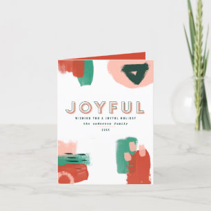 Modern abstract graphic red, pink + green joyful announcement