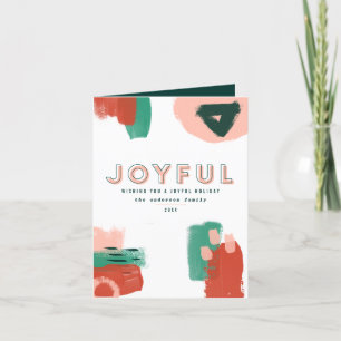 Modern abstract graphic red, pink + green joyful announcement