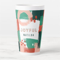 Modern abstract graphic red, pink + green joyful