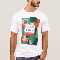 Modern abstract graphic red, pink + green joyful