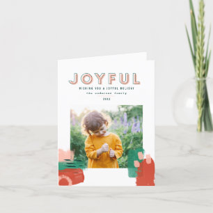 Modern abstract graphic red, pink + green photo announcement