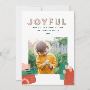 Modern abstract graphic red, pink + green photo announcement