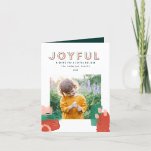 Modern abstract graphic red, pink + green photo announcement