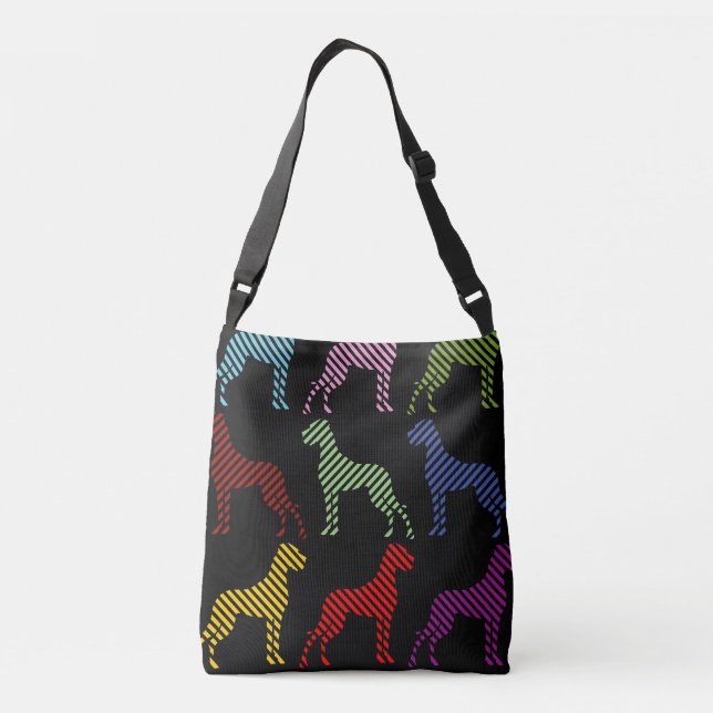 modern abstract Great Danes  Crossbody Bag (Back)