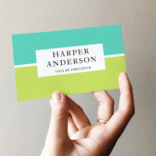 Modern Abstract Green & Blue Professional Business Business Card
