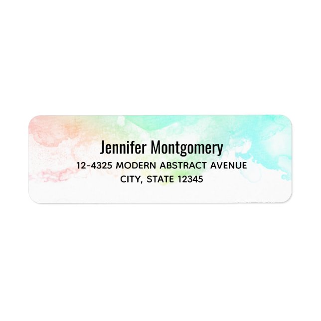 Modern Abstract Green & Blue Watercolor Swirls (Front)