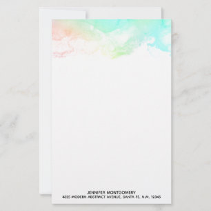 Modern Abstract Green & Blue Watercolor Swirls