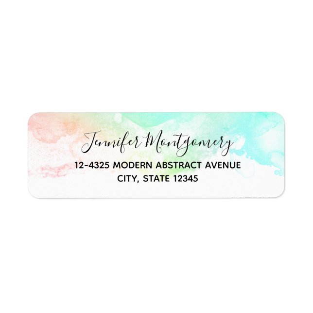 Modern Abstract Green & Blue Watercolor Swirls (Front)