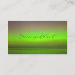 Modern Abstract Green Glow Minimalist Business Card