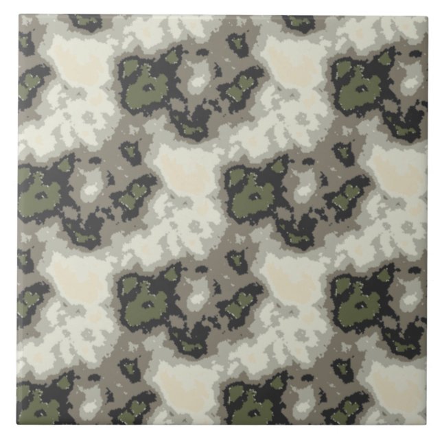 Modern Abstract Green Grey Mottled Marble Pattern Tile (Front)