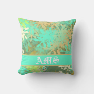 Modern Abstract Green Leaf Pattern Cushion