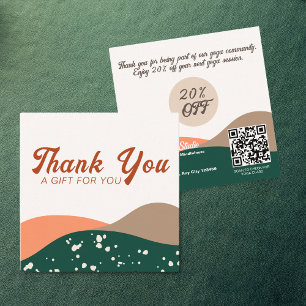 Modern Abstract Green Terra Cotta Yoga  Discount Card