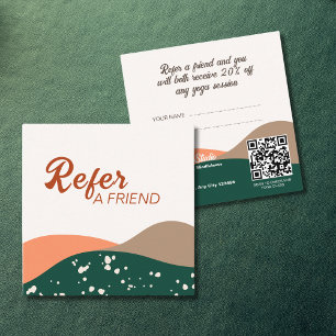 Modern Abstract Green Terra Cotta Yoga Referral Card