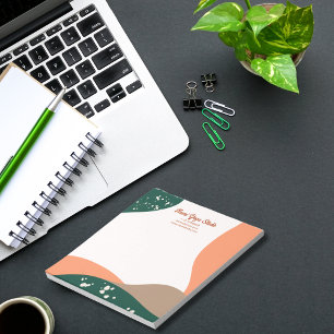 Modern Abstract Green Terra Cotta Yoga Studio Notepad