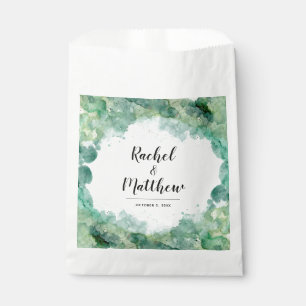 Modern Abstract Green Wedding Favour Bags