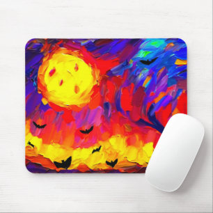 Modern Abstract Halloween Night Mouse Mat