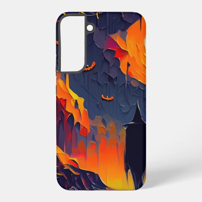 Modern Abstract Halloween Night Samsung Galaxy S22+ Case (Back)