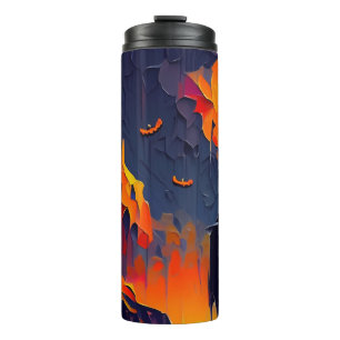 Modern Abstract Halloween Night Thermal Tumbler
