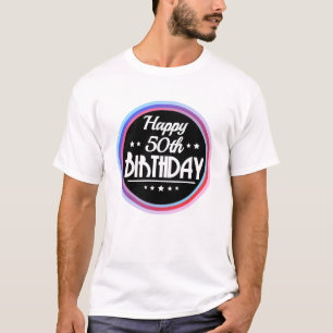 Modern Abstract Happy 50th Birthday T-Shirt