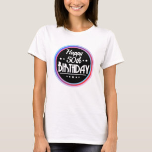 Modern Abstract Happy 50th Birthday T-Shirt