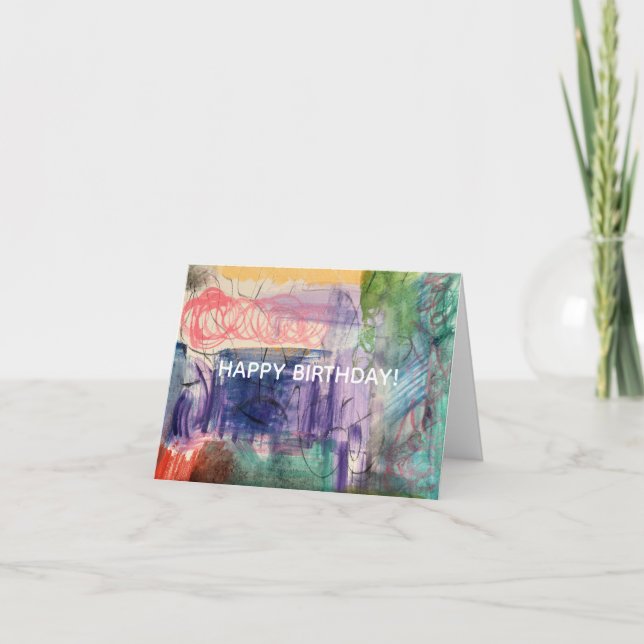 Modern Abstract Happy Birthday Card (Front)