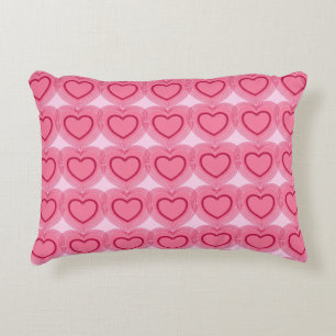 Modern Abstract Hearts - Azalea Pink Decorative Cushion