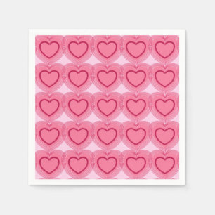 Modern Abstract Hearts - Azalea Pink Napkin