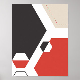 Modern Abstract Hexagon Geometric Art Poster