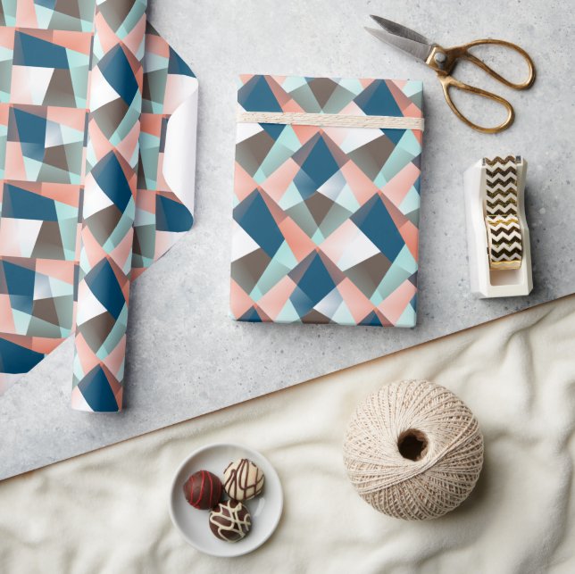 Modern Abstract Hip Geometric Mosaic Art Pattern Wrapping Paper (Crafts)