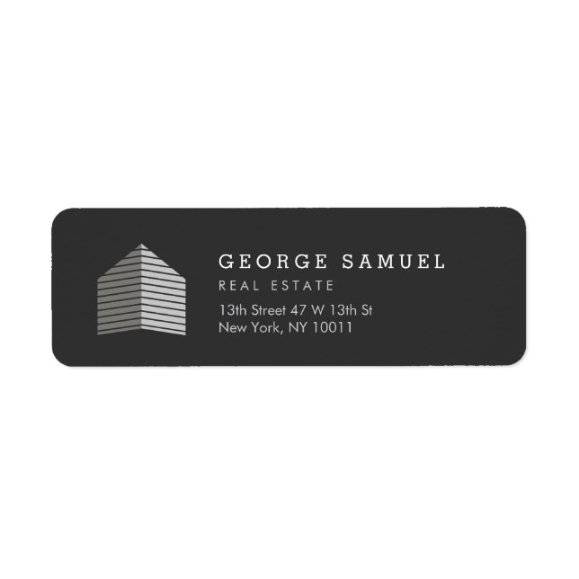 Modern Abstract Home Logo Realtor Black White (Front)
