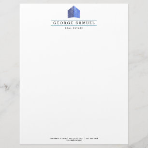 Modern Abstract Home Logo Realtor Custom Letterhead