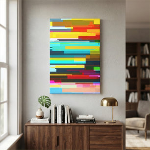 Modern Abstract Horizons Colourful Geometric Canvas Print