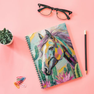 Modern Abstract Horse and Succulents Notebook