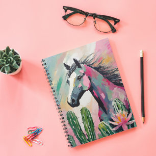 Modern Abstract Horse and Succulents Notebook