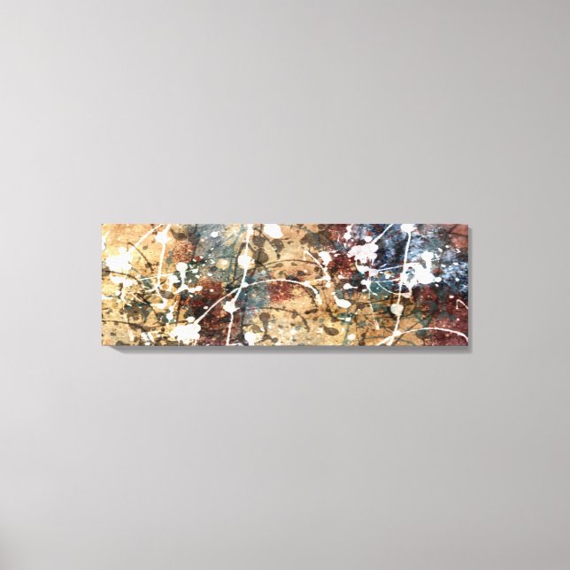 Modern Abstract in Blue, Burgundy, and Natural Canvas Print (Front)