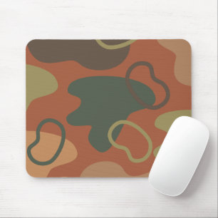 Modern abstract in natural colours Green Brown  Mouse Mat