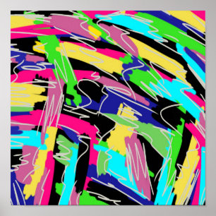 Modern Abstract in Rainbow Colors Poster