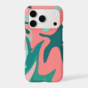 Modern Abstract iPhone Case – Bold Coral & Teal Sw