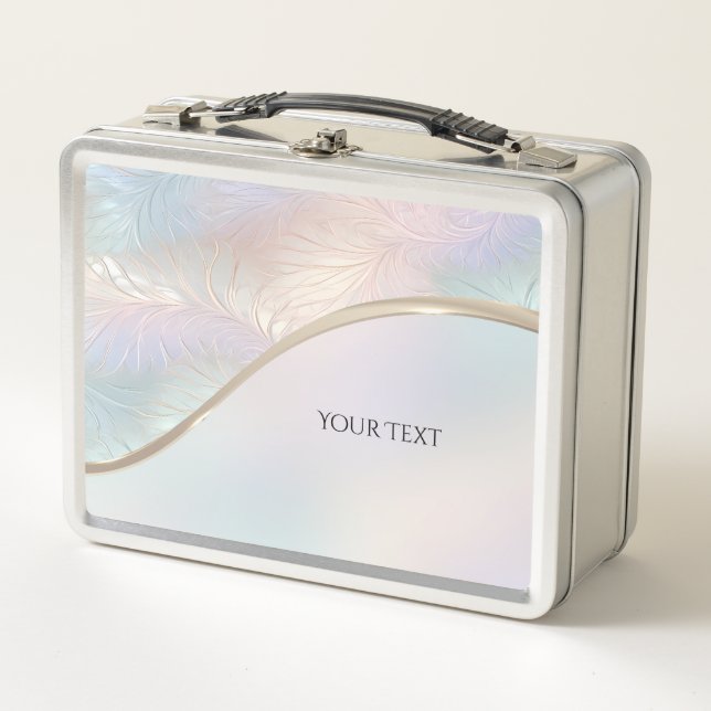 Modern Abstract Iridescent Metal Lunchbox (Front)