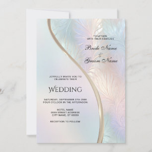 Modern Abstract Iridescent Wedding Invitation
