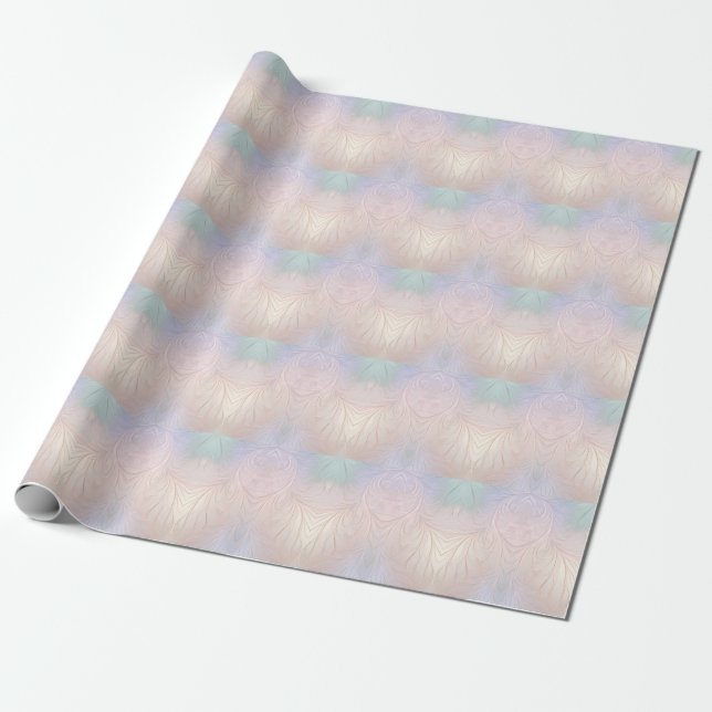 Modern Abstract Iridescent Wrapping Paper (Unrolled)