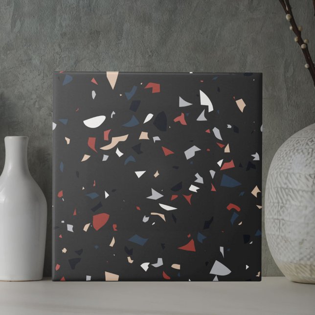 Modern Abstract Italian Terrazzo Seamless Pattern Tile (Close up)
