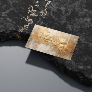Modern Abstract Ivory Gold Glitter Professional Business Card