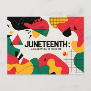 Modern Abstract Juneteenth Freedom Celebration Art Holiday Postcard