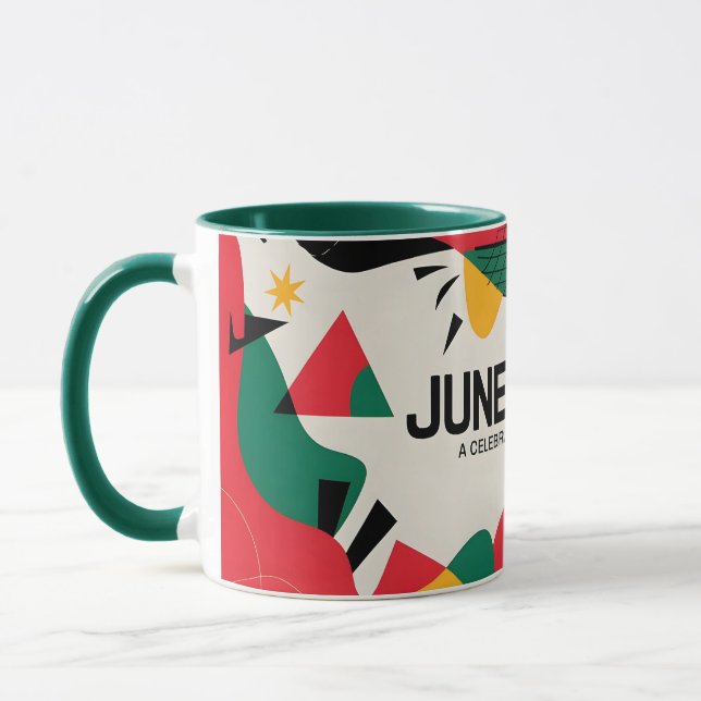 Modern Abstract Juneteenth Freedom Celebration Art Mug (Left)