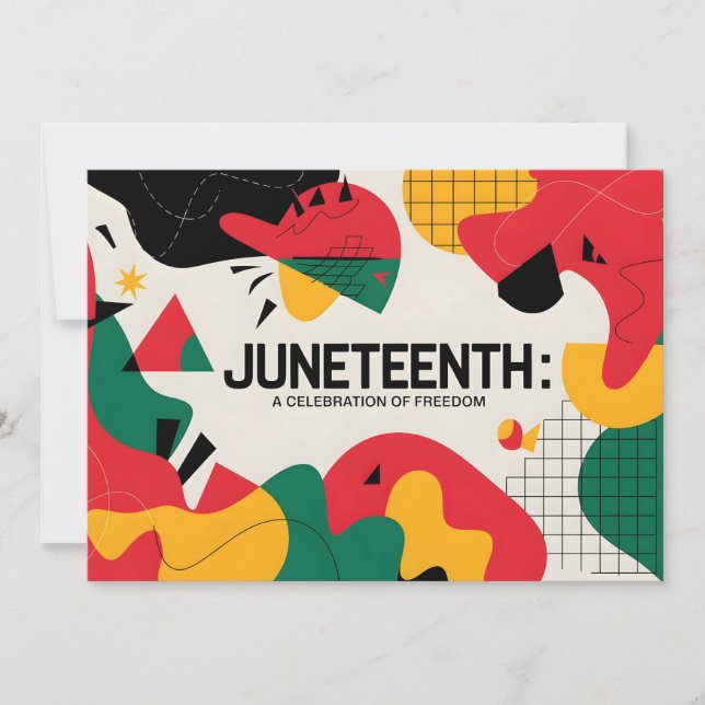 Modern Abstract Juneteenth Freedom Celebration Art Save The Date (Front)