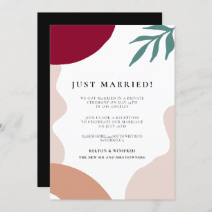 Modern abstract Just married wedding announcement