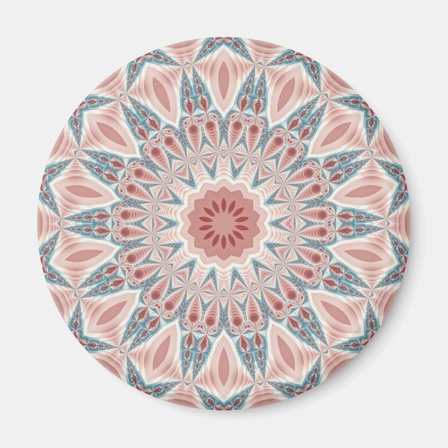 Modern Abstract Kaleidoscope Mandala Fractal Art Magnet (Front)