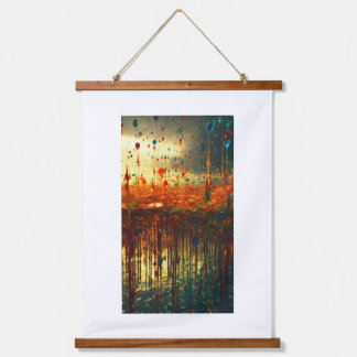 Modern Abstract Landscape Wood Wall Hanging Tapestry
