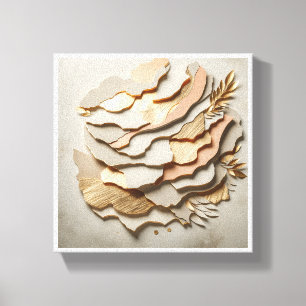 Modern Abstract Layered Paper Art - Elegant Neutra Canvas Print